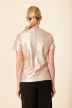 Metallic Faux Leather T Shirt