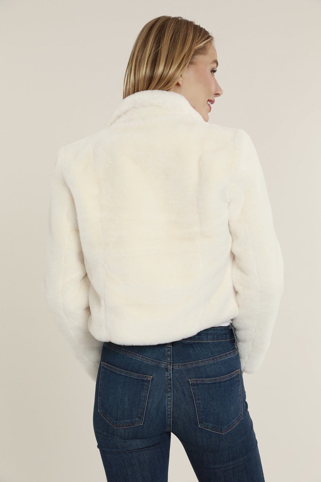 Plush Faux Fur Notch Collar Jacket – Dolce Cabo