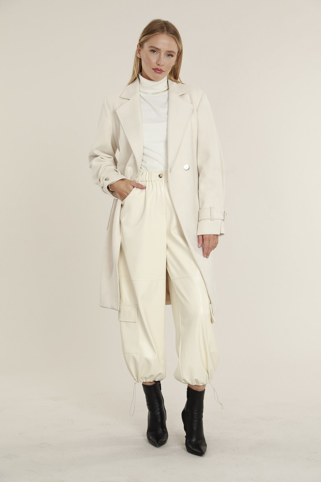Faux Suede Wrap Trench Coat – Dolce Cabo