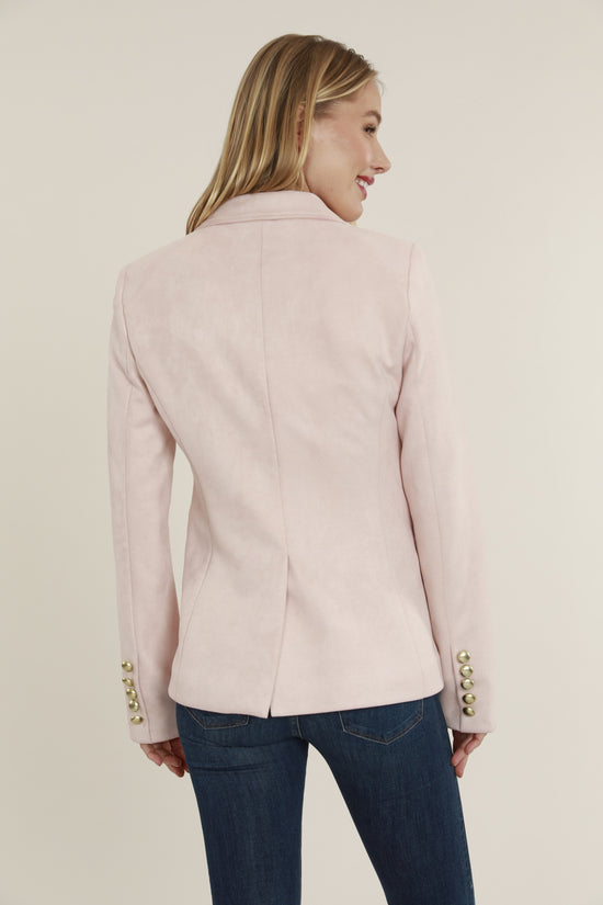 Faux Suede One Button Blazer – Dolce Cabo