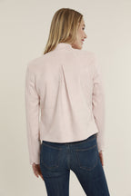 Open Front Faux Suede Blazer