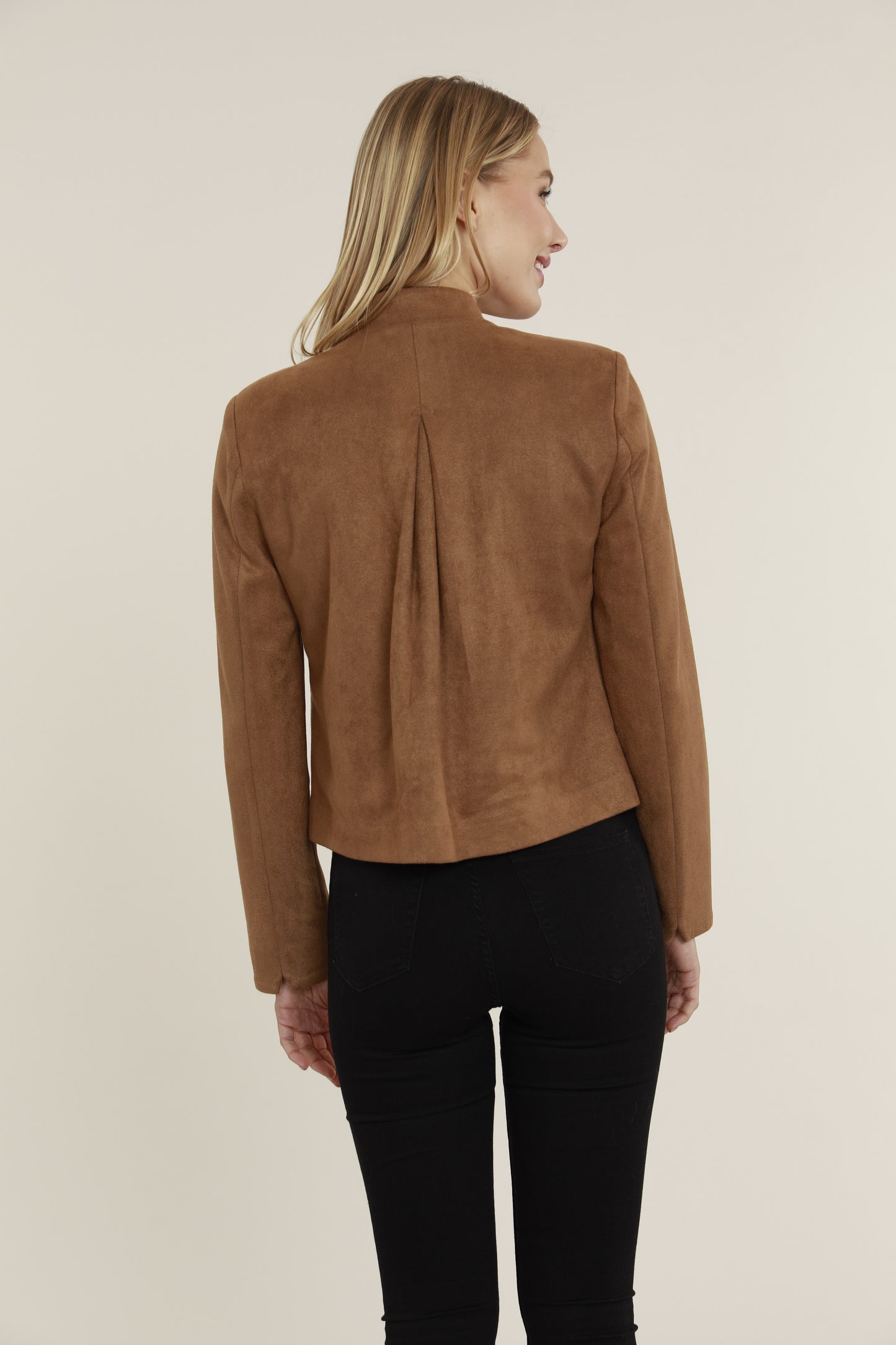 Load image into Gallery viewer, Open Front Faux Suede Blazer
