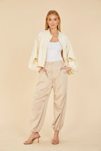 Ruched Knee Drawstring Trousers