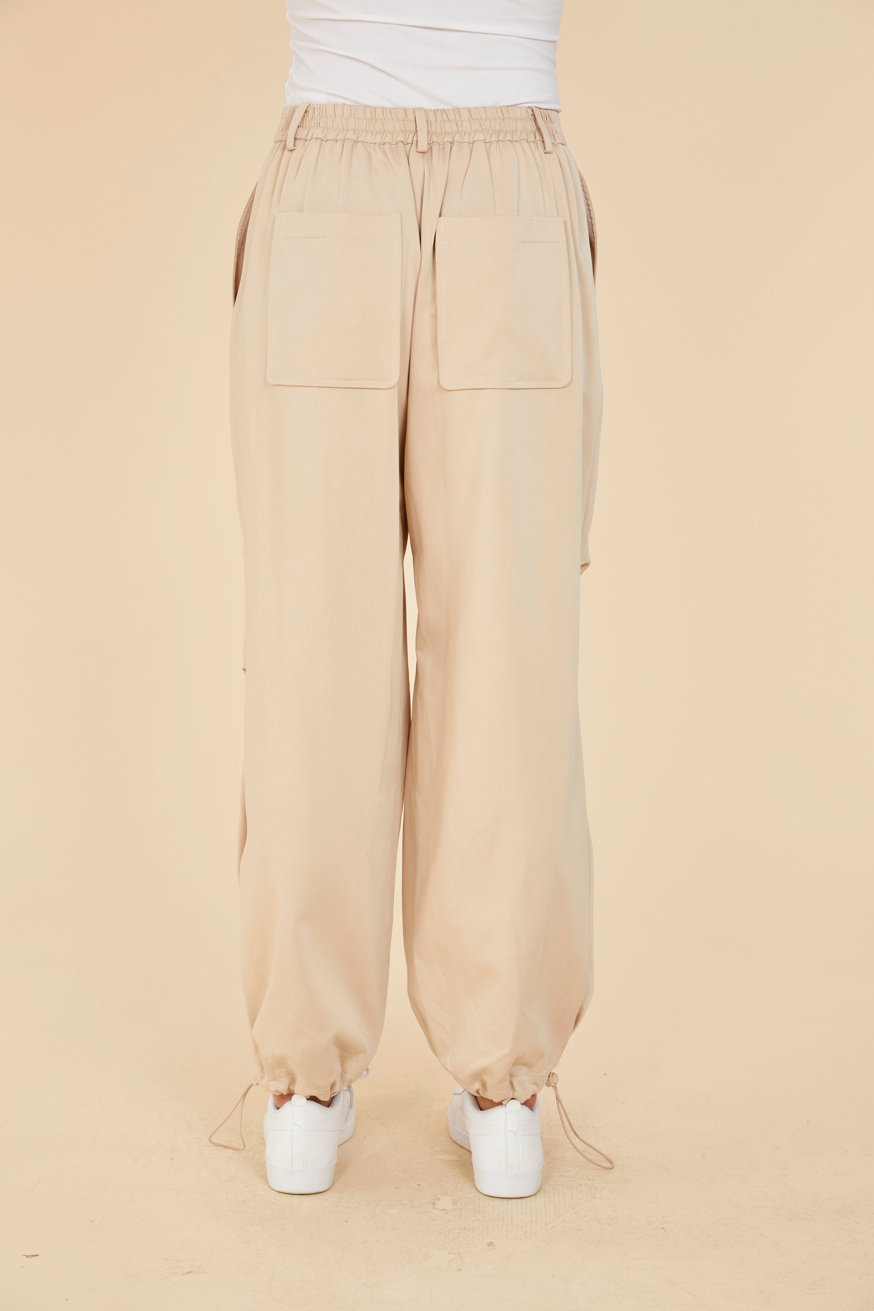 Ruched Knee Drawstring Trousers
