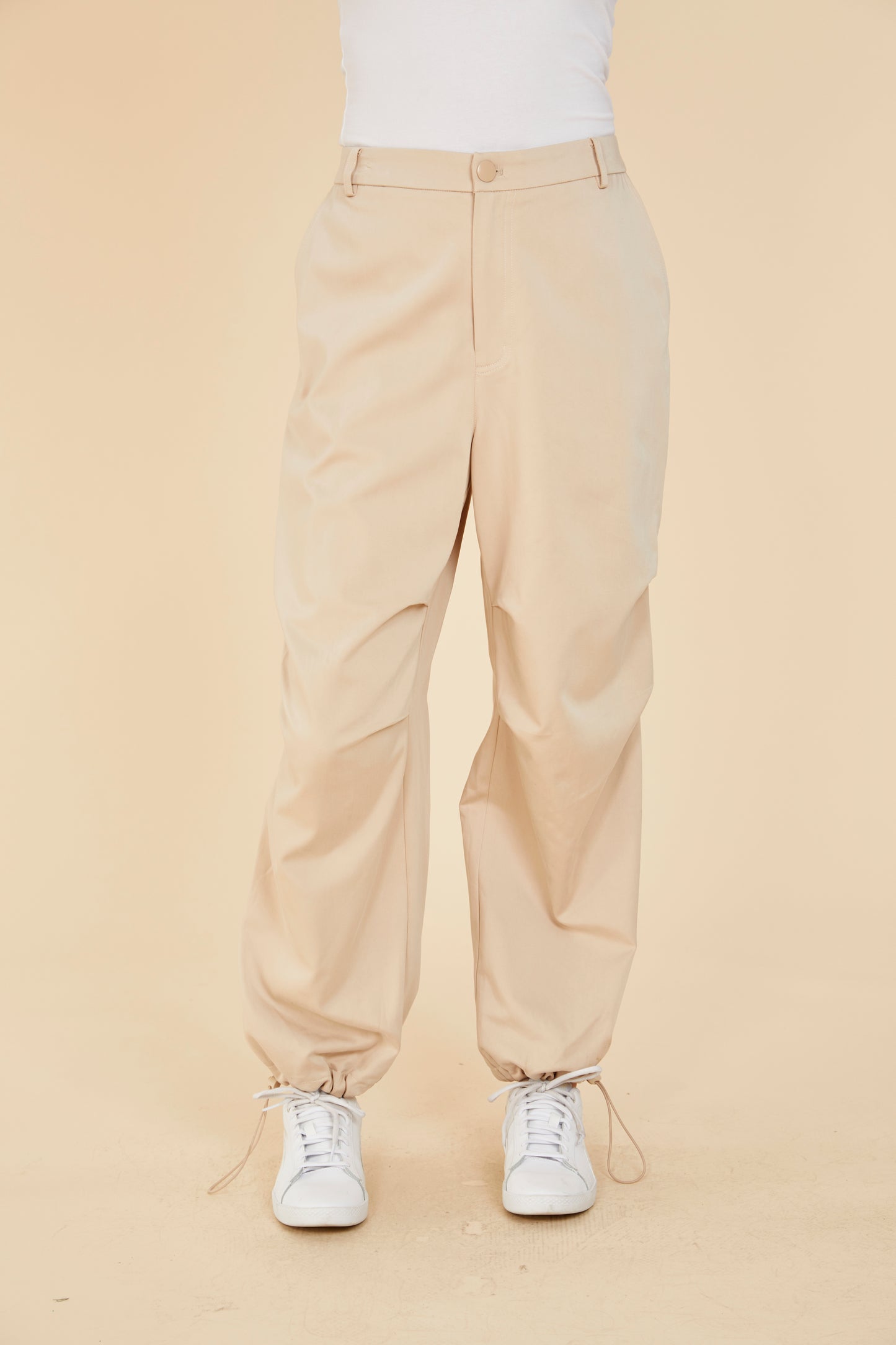 Ruched Knee Drawstring Trousers