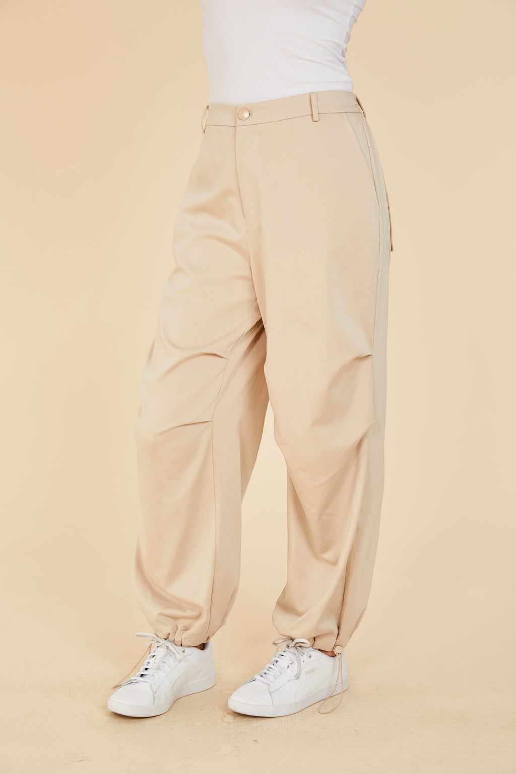 Ruched Knee Drawstring Trousers