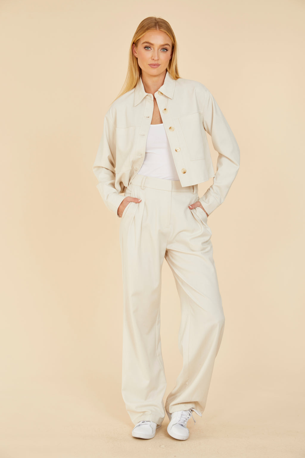 Pleated Wide Leg Pants