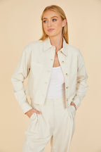 Cream Cropped Jacket
