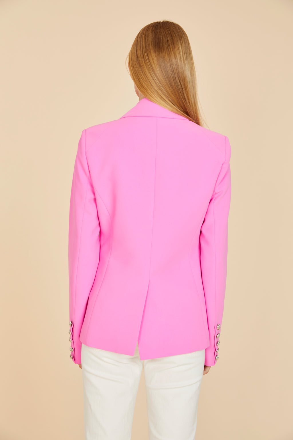Fuchsia Pink Double Breasted Blazer