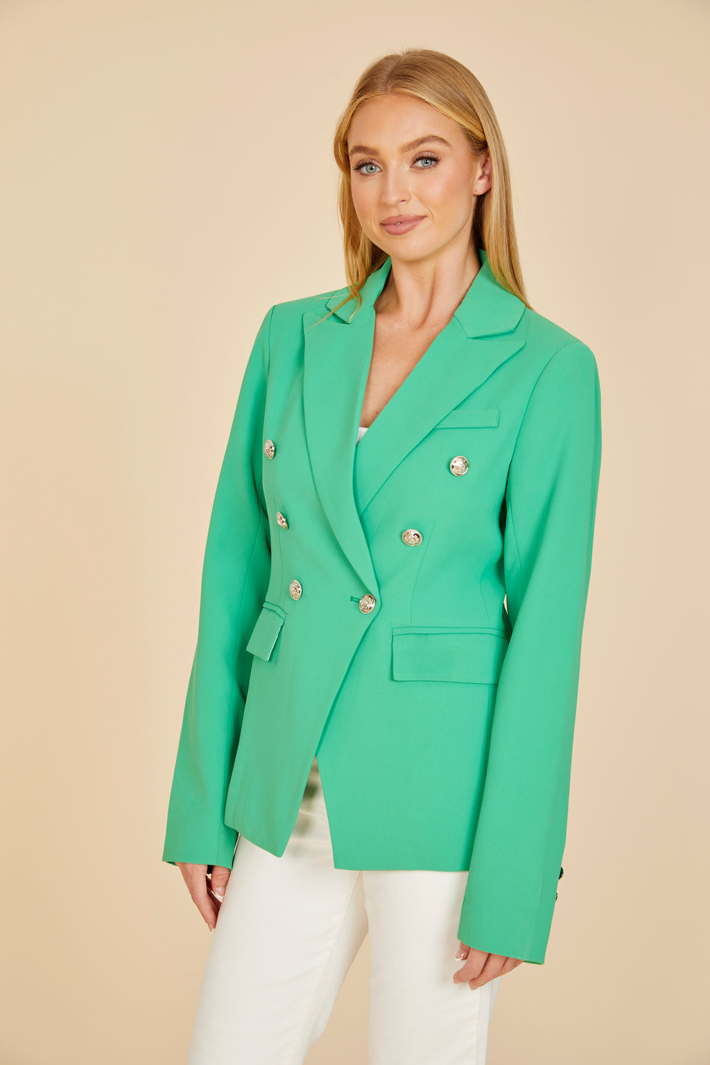 Lime Double Breasted Blazer