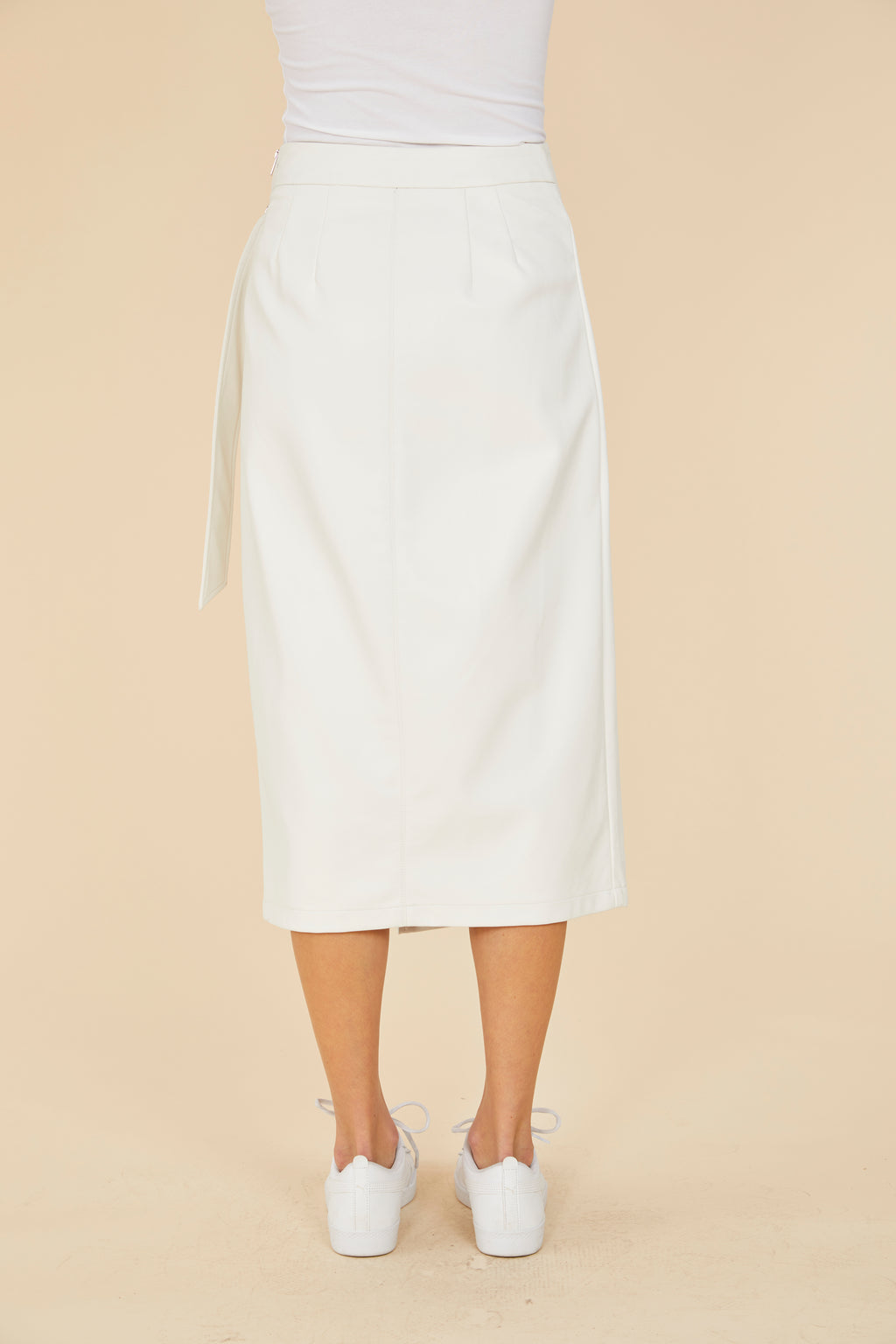 Faux Leather Wrap Skirt