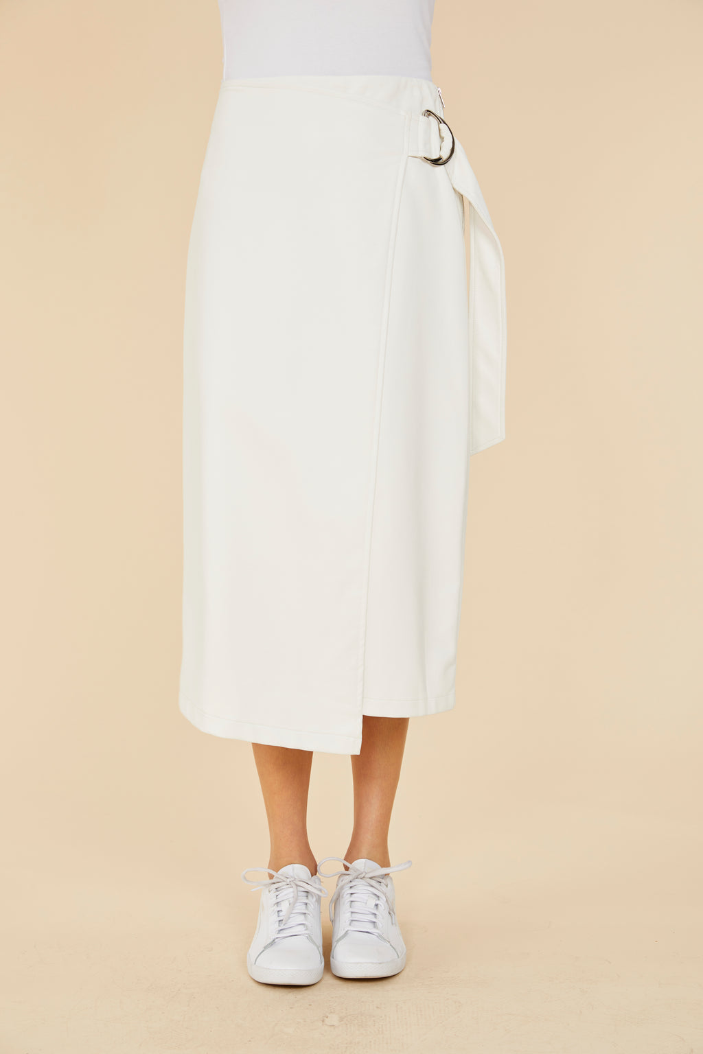 Faux Leather Wrap Skirt