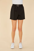 Elastic Waist Buckle Shorts