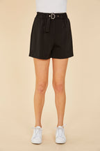 Elastic Waist Buckle Shorts