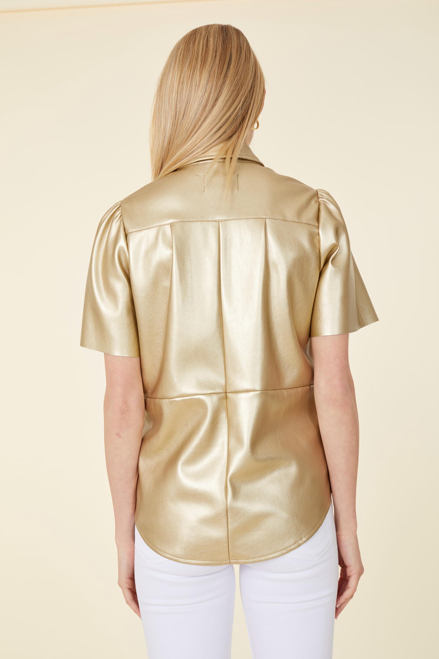 Metallic Vegan Leather Top