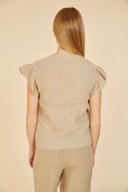 Linen Flutter Sleeve Top