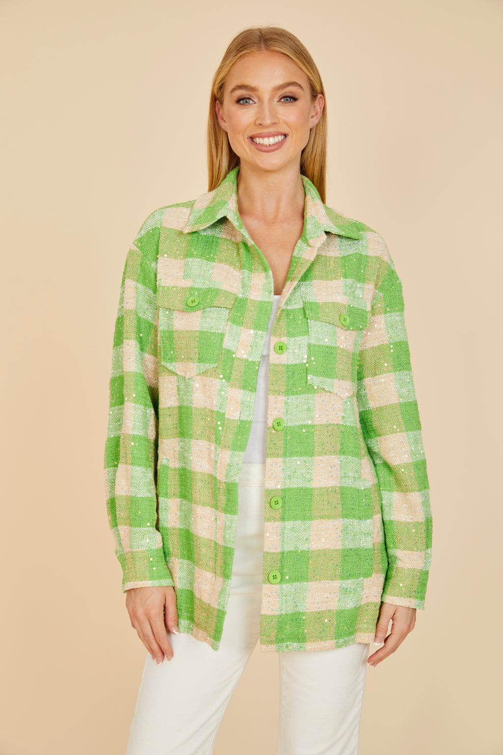 Sequin Plaid Shirt