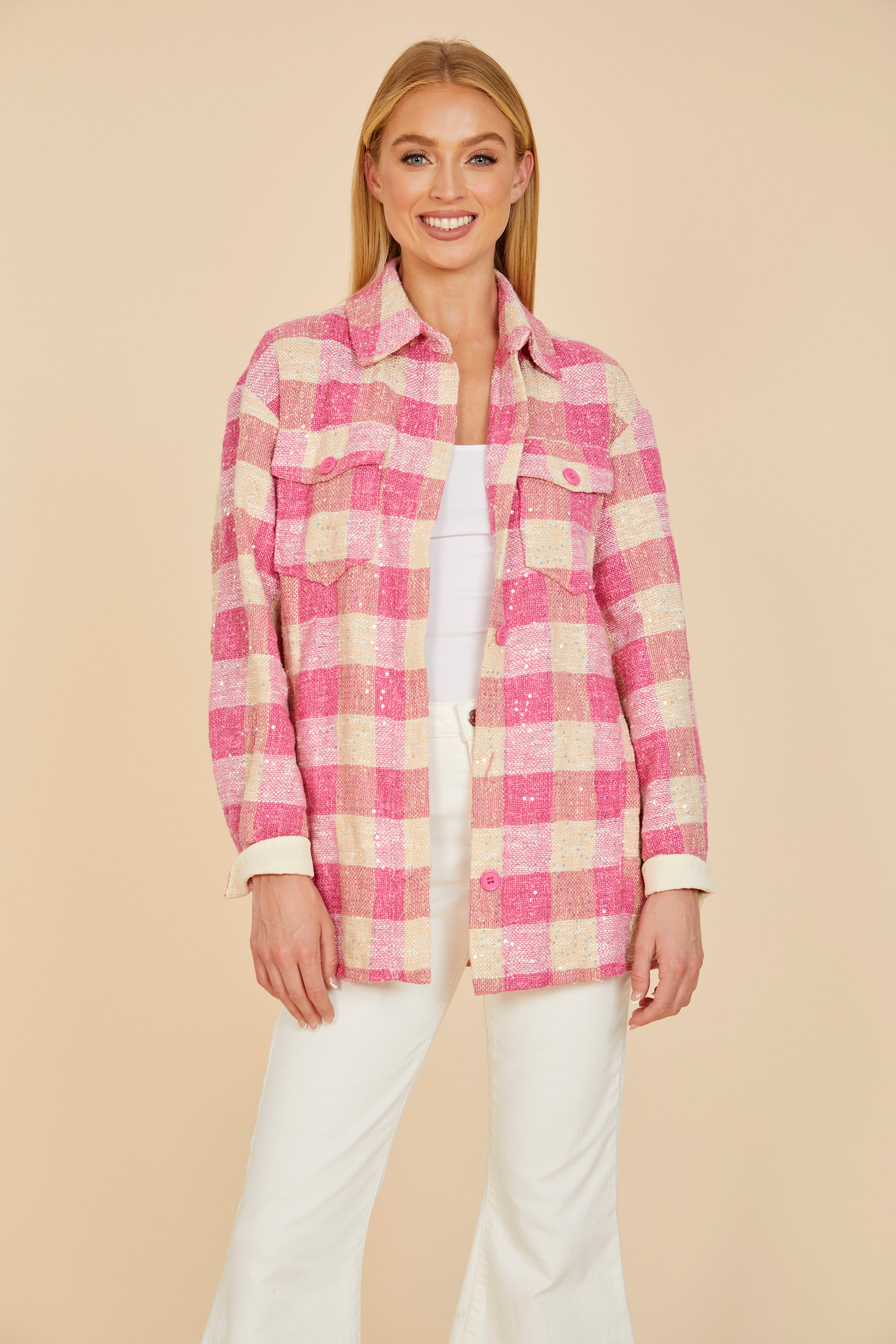 Sequin Plaid Shirt