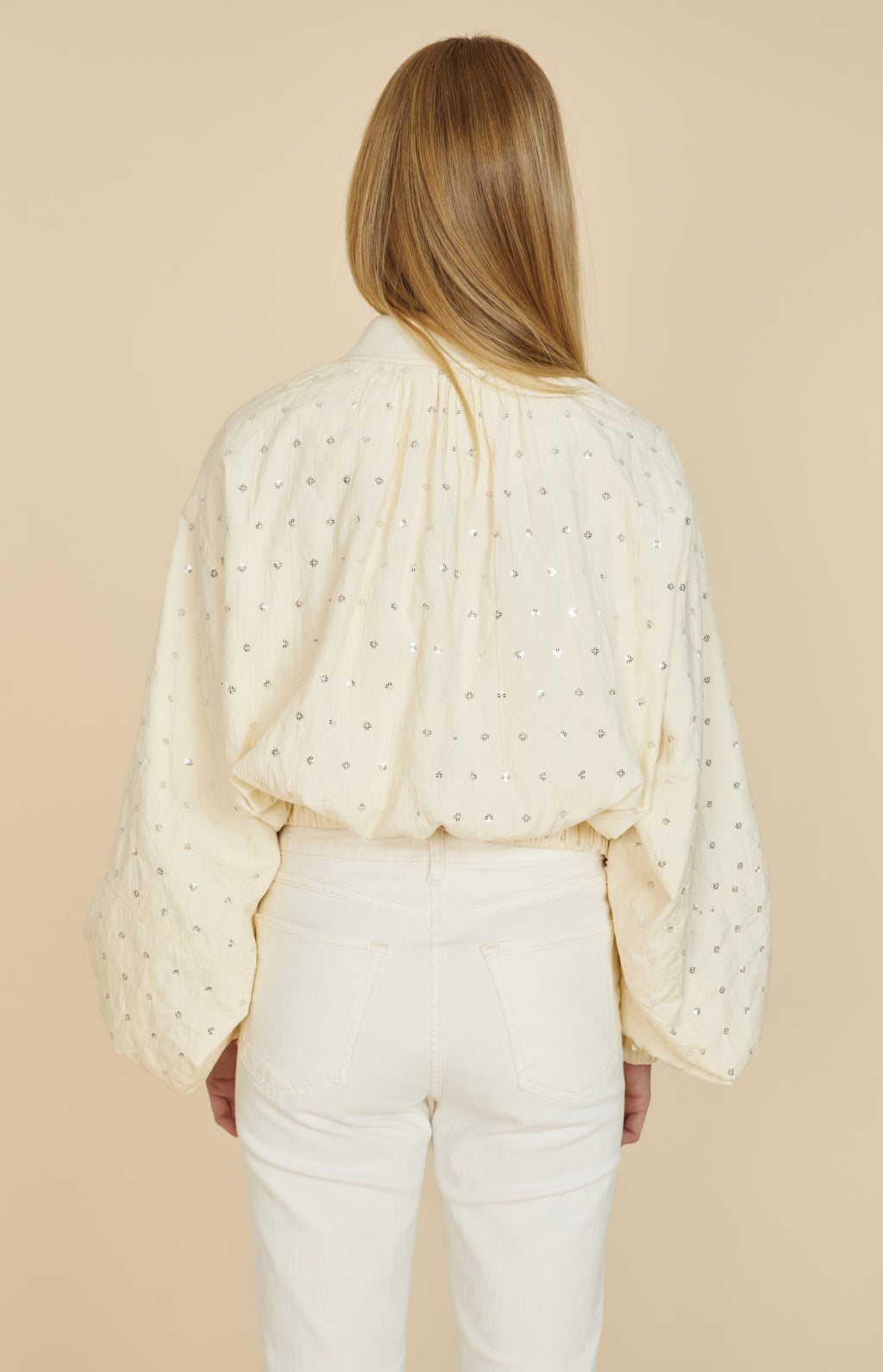 Embellished Balloon Sleeve Jacket