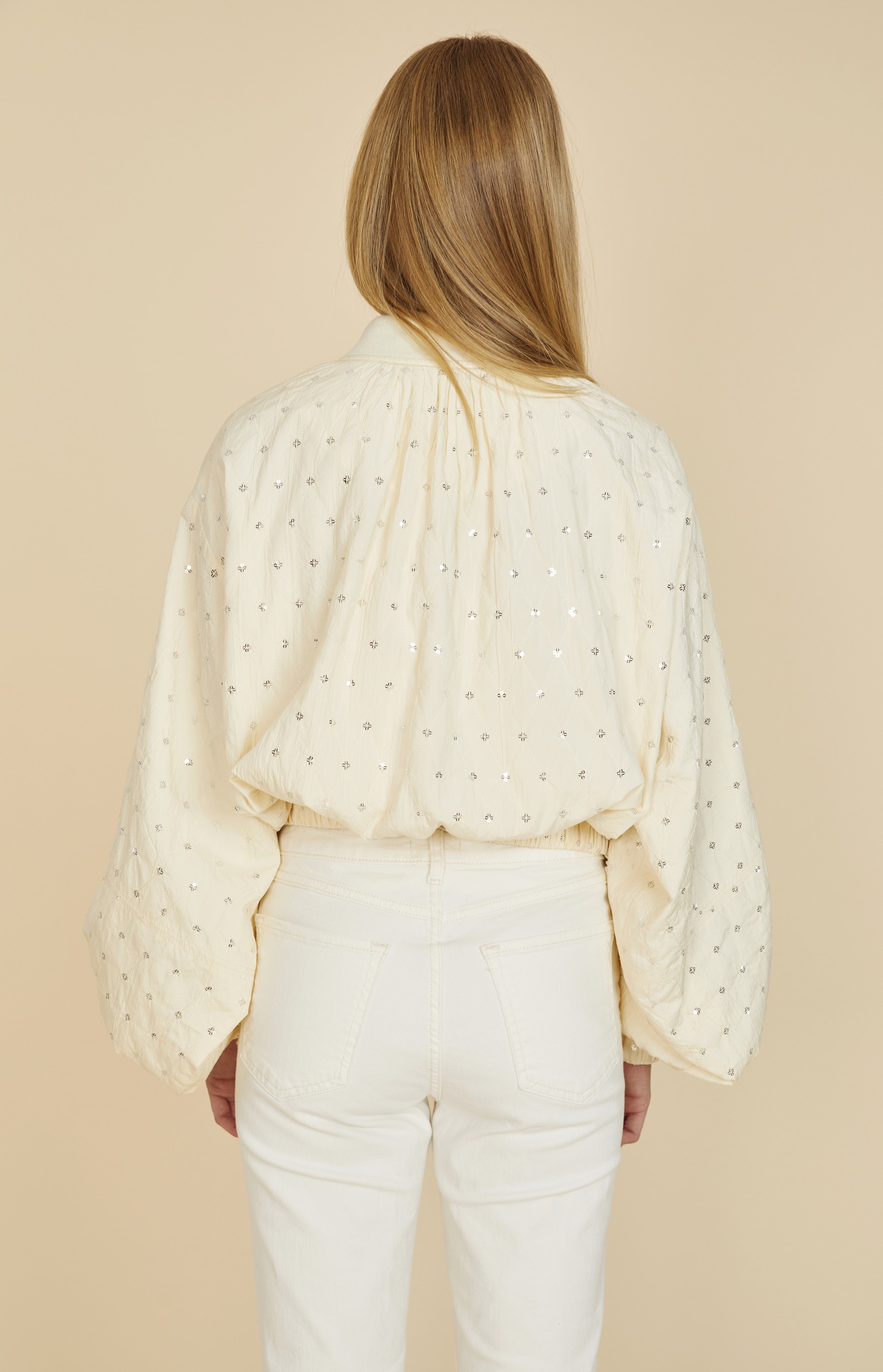 Embellished Balloon Sleeve Jacket