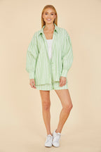 Striped Balloon Sleeve Shirt