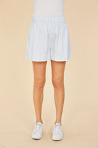 Striped Elastic Waist Shorts