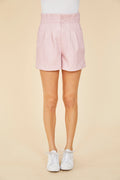 Faux Leather Paperbag Shorts