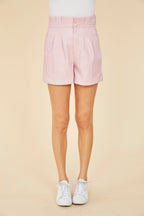 Faux Leather Paperbag Shorts