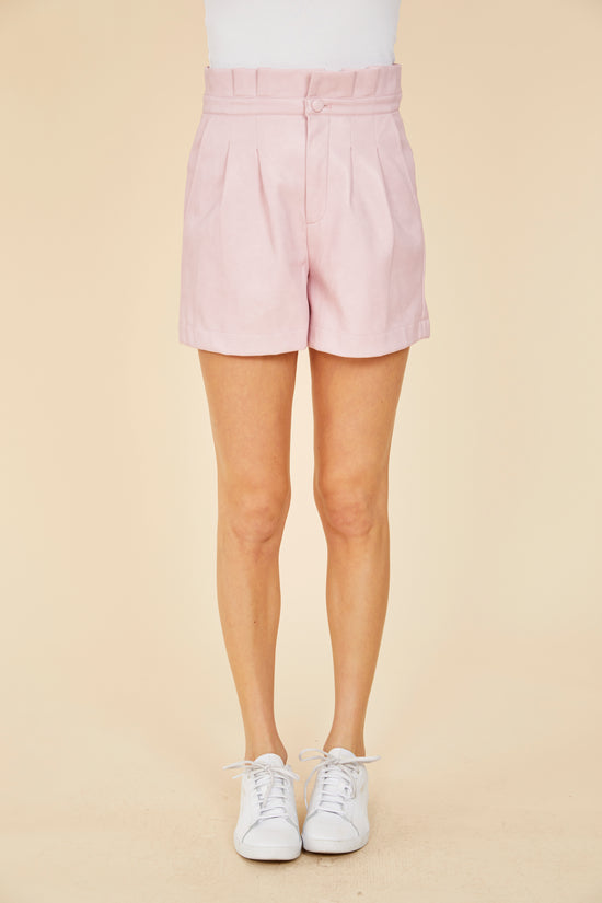 Faux Leather Paperbag Shorts