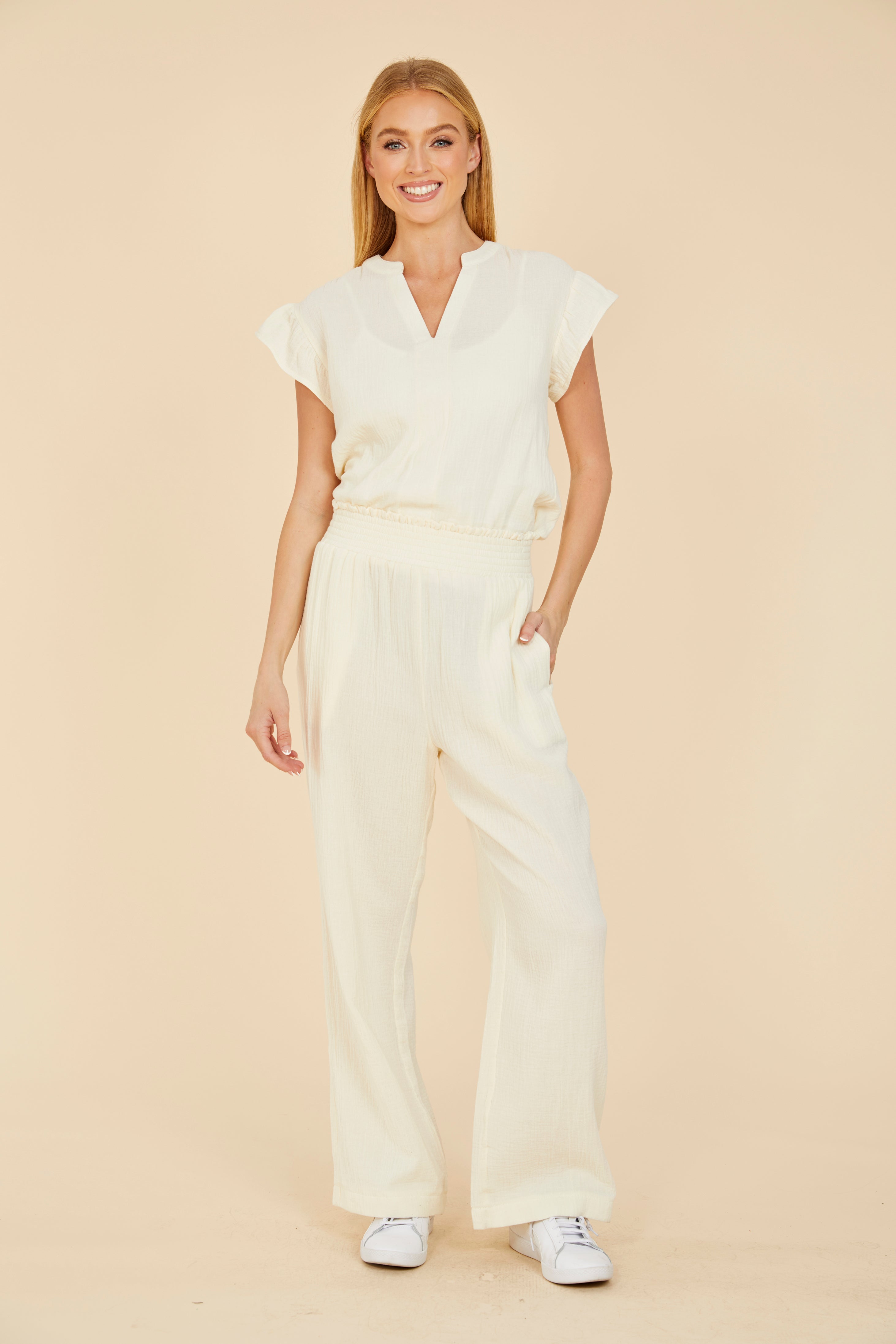 Flutter Sleeve Gauze Top