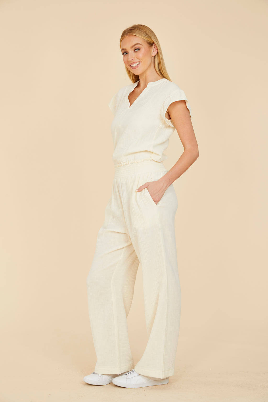 Wide Leg Gauze Pants