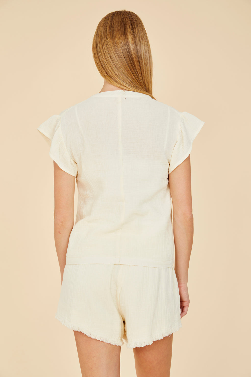 Flutter Sleeve Gauze Top