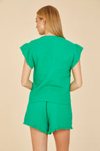 Flutter Sleeve Gauze Top