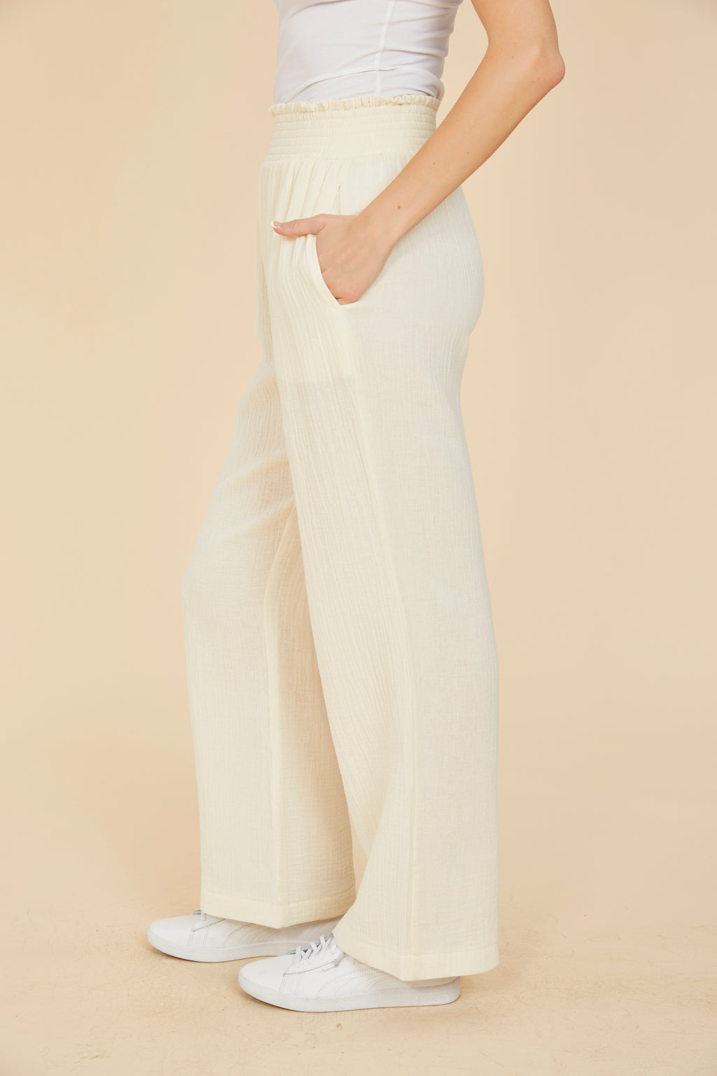 Wide Leg Gauze Pants