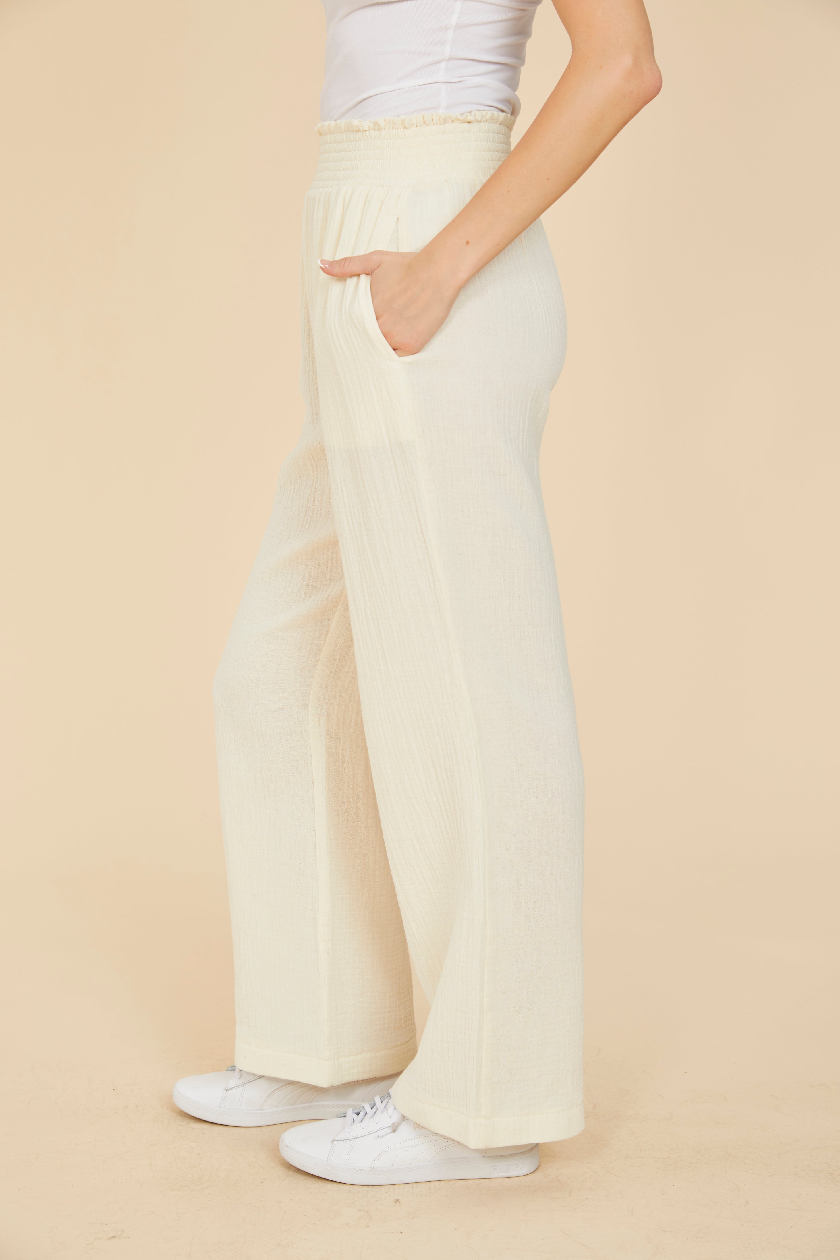 Wide Leg Gauze Pants