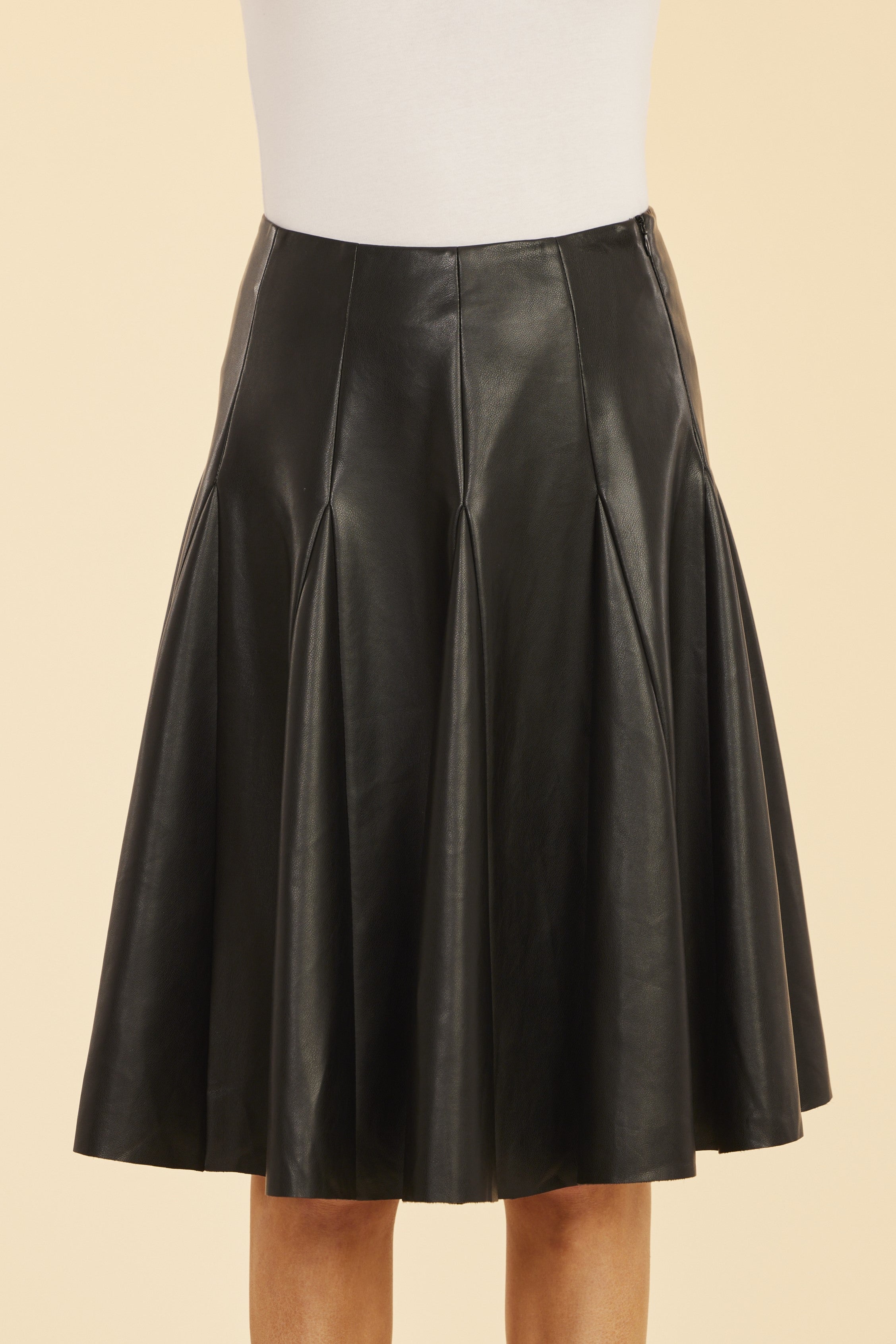 【COLOR iN ID】Bold Leather Pleated Skirt Amazon.com: Women's Leather Skirt High Waist Pleated Tennis