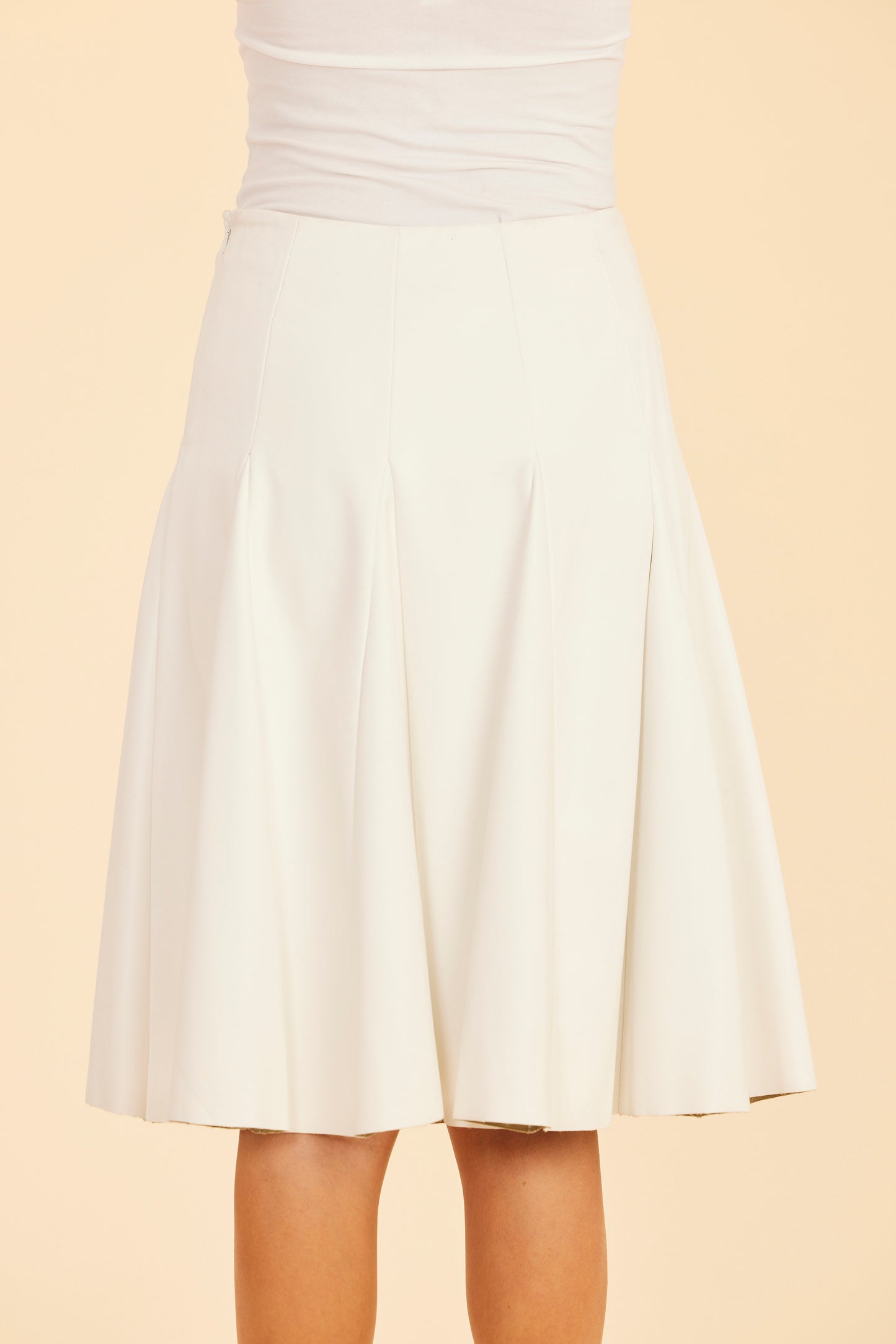 Faux Leather Paneled Skate Skirt