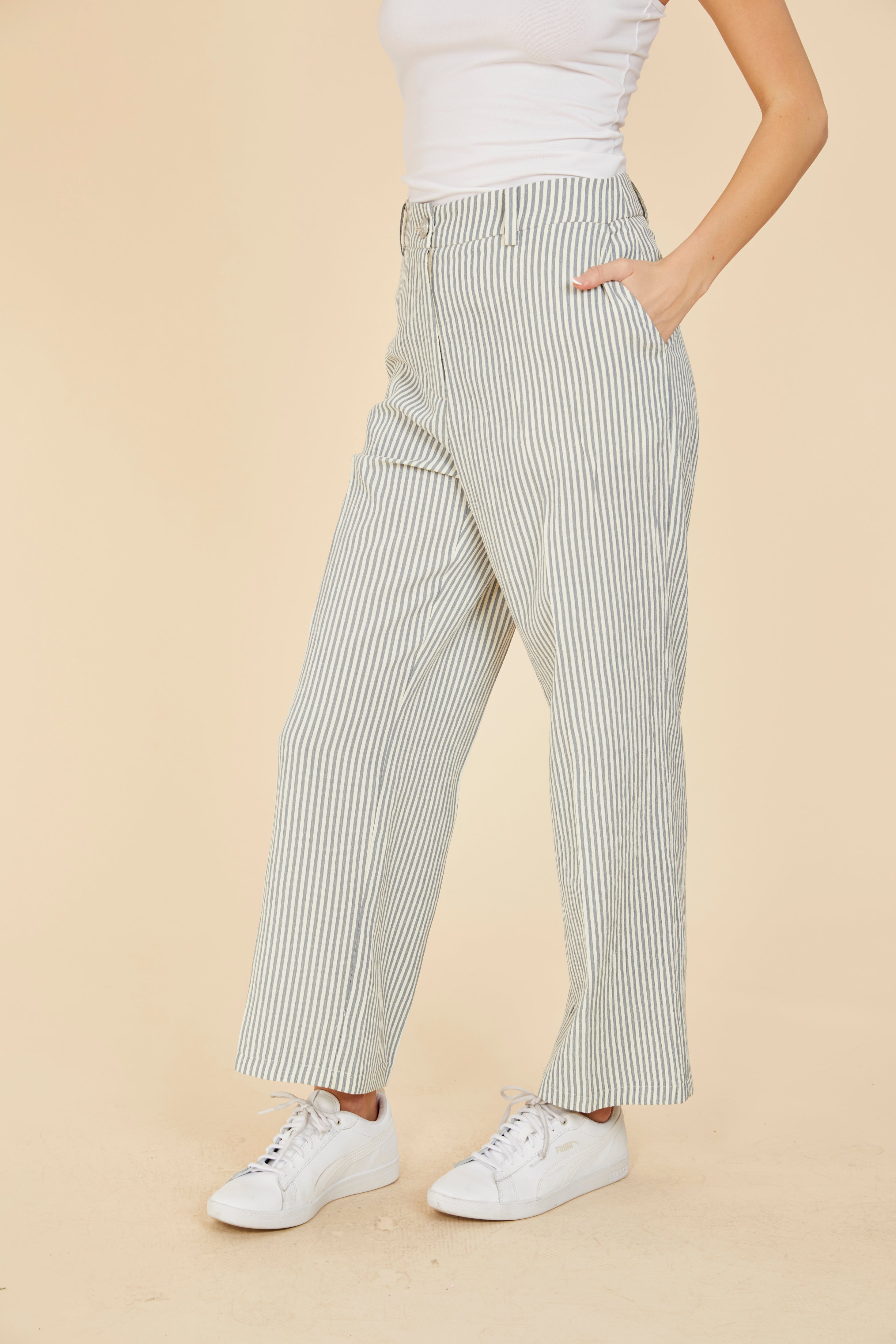 Striped Seer Sucker Pants