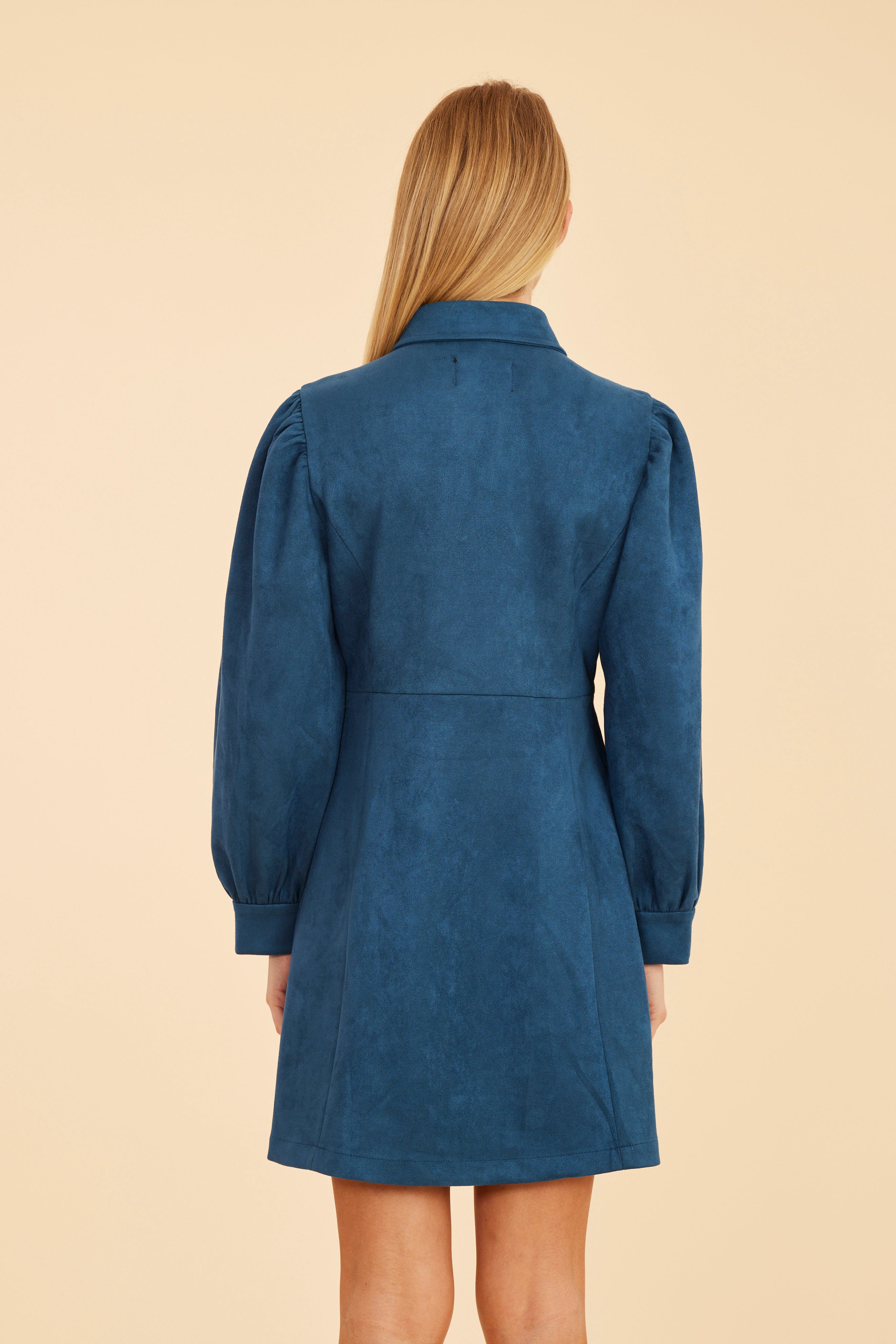 Faux Suede Tailored Dress Black / L Faux Suede Tailored Dress Black / L