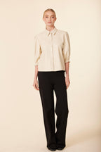 Faux Leather Elastic Cuff Top