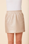 Faux Leather Elasticized Waist Mini