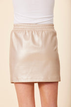 Faux Leather Elasticized Waist Mini