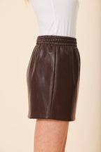 Faux Leather Elasticized Waist Mini