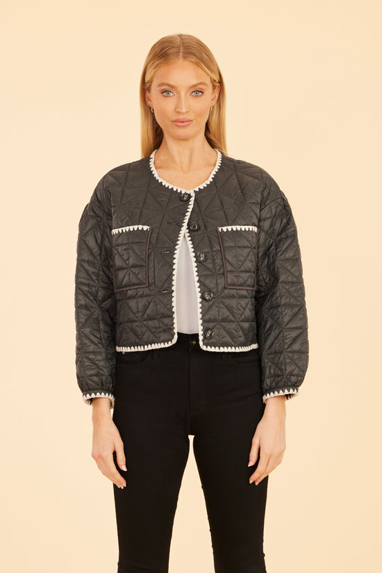 Quilted Whip Stitch Cropped Jacket