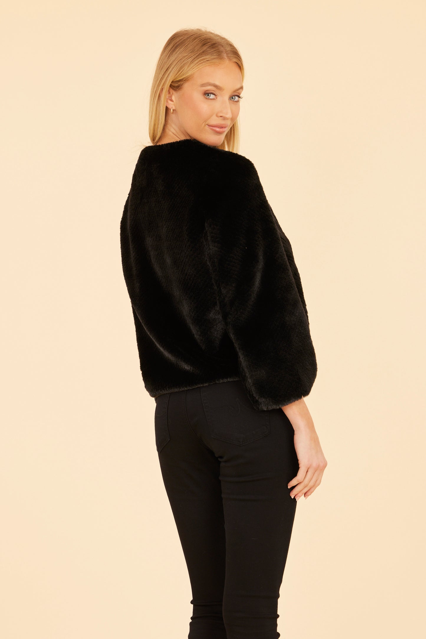 Faux Fur Split Sleeve Jacket