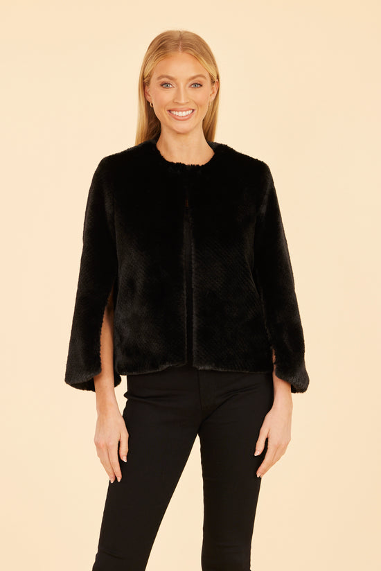 Faux Fur Split Sleeve Jacket