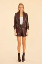 High Waisted Faux Leather Shorts