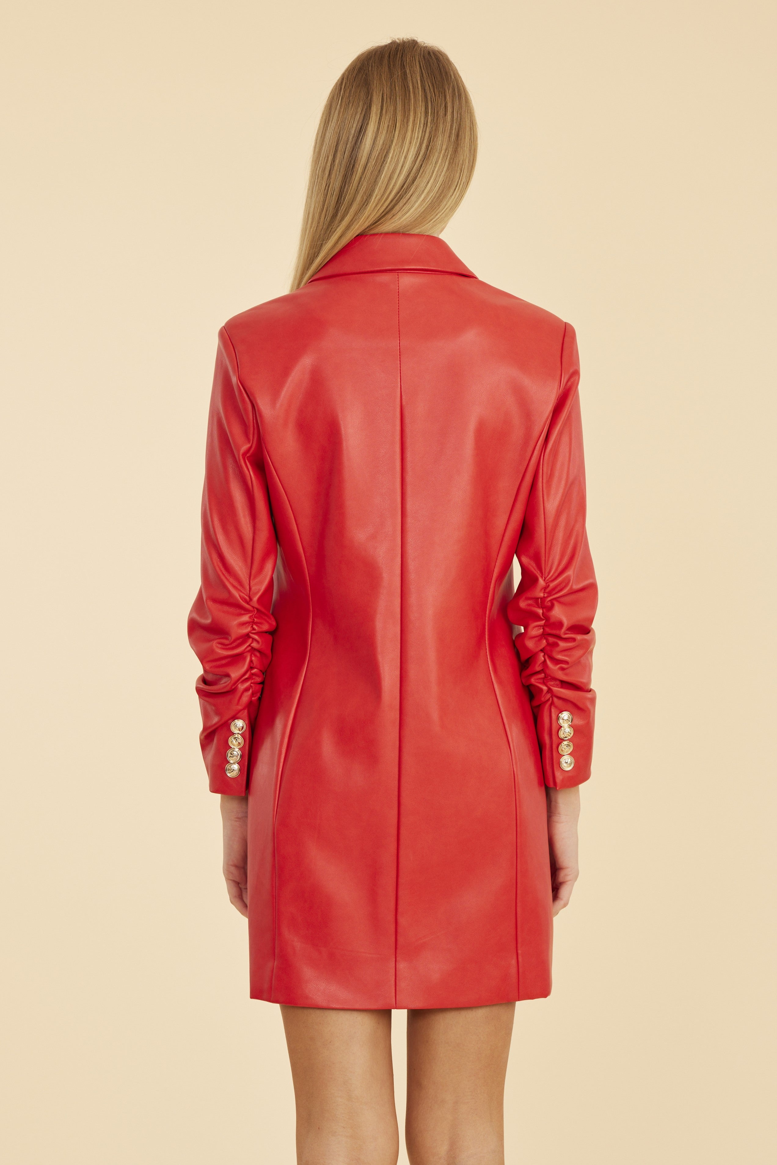 Faux Leather Blazer Dress Scarlet / XL Faux Leather Blazer Dress Scarlet / XL