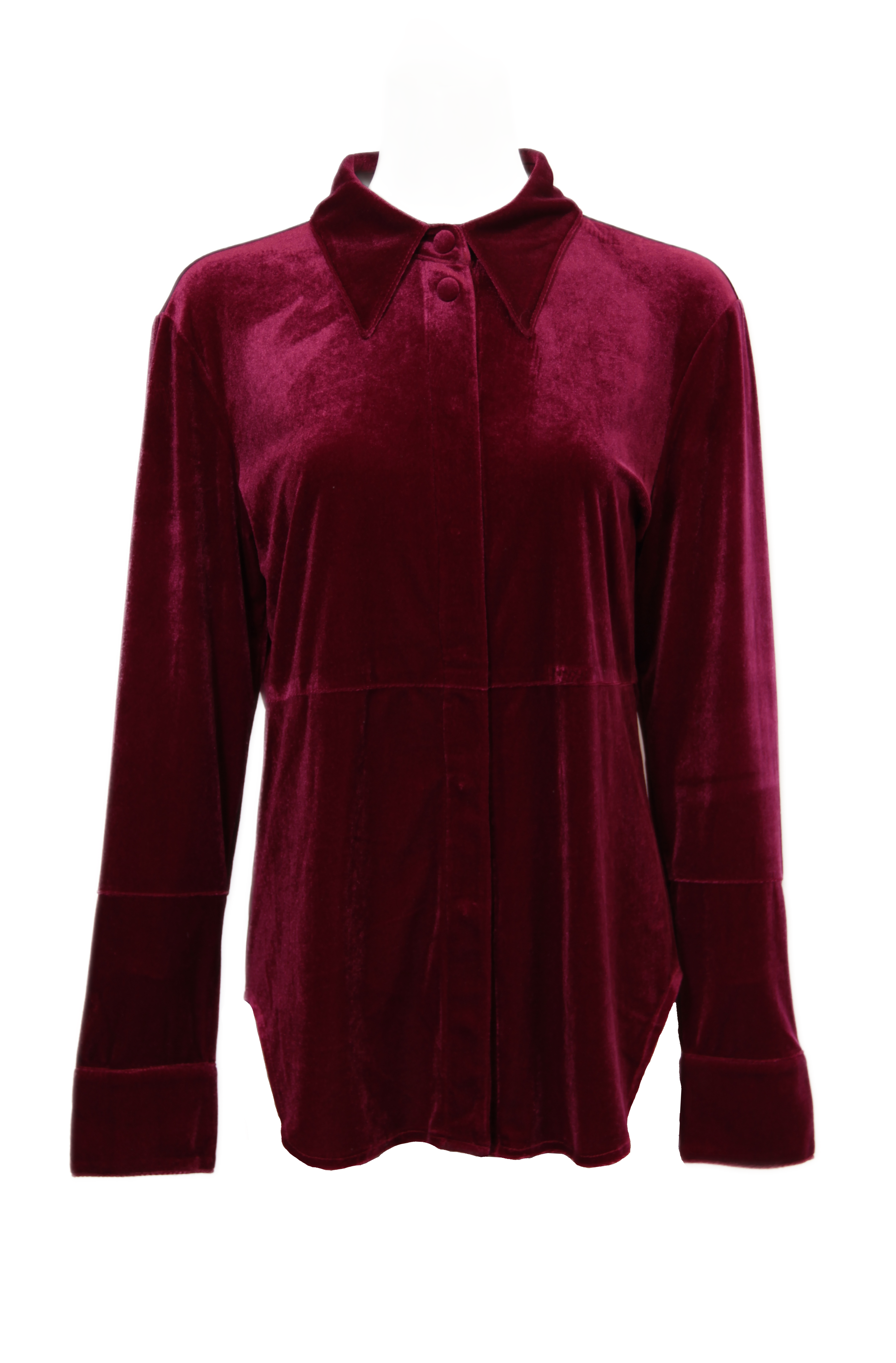 Velvet Button-Up Shirt