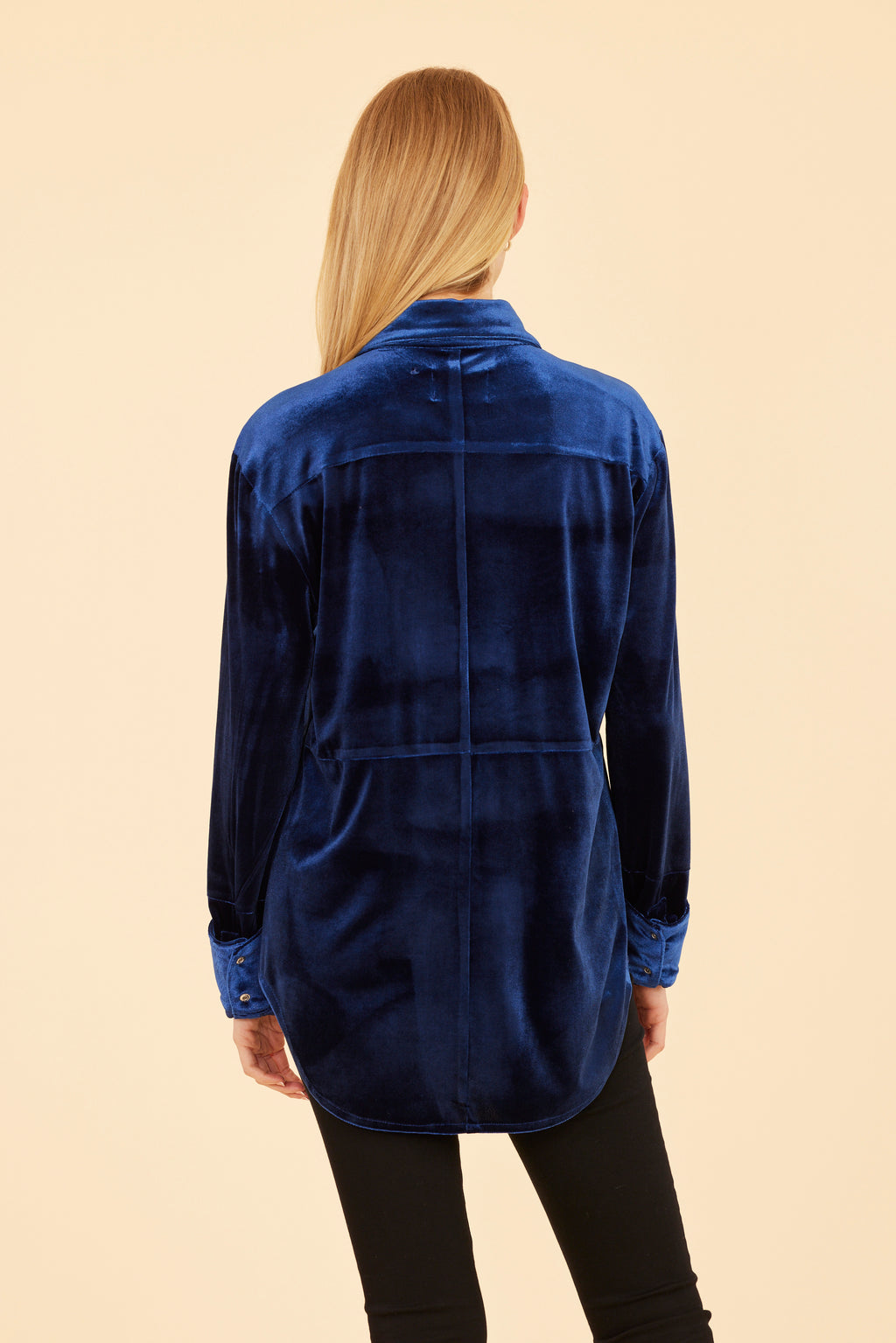 Velvet Button-Up Shirt
